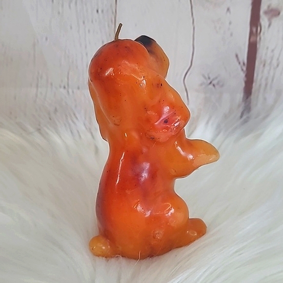 Vintage 70s Pair of Rainbow Wax Animal Candles Candle Frog Dog Spaniel Puppy - Picture 14 of 17